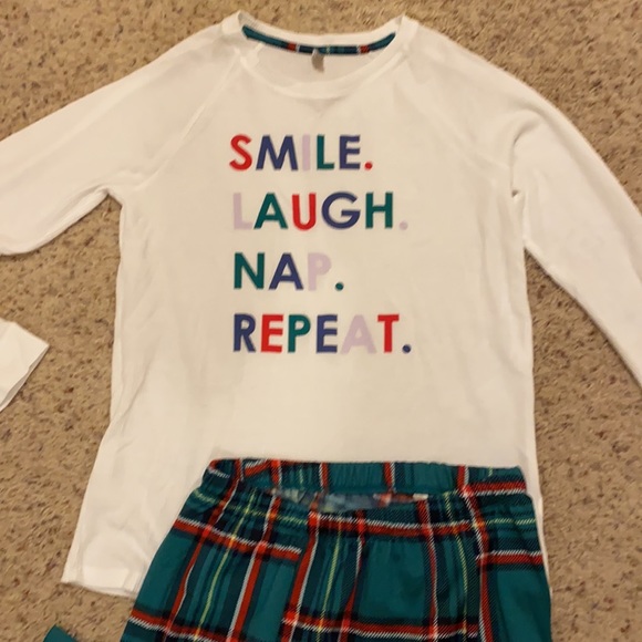 BRAND NEW super soft PJ top and bottom set in festive holiday colors! - Picture 2 of 3